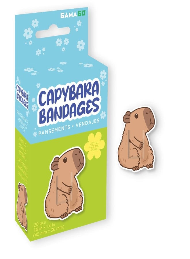 GAMAGO Capybara Shaped Bandages Kids & Kidults - Set of 20 Individually Wrapped Self Adhesive Bandages - Sterile, Latex-Free & Easily Removable - Funny Gift & First Aid Addition - Image 1